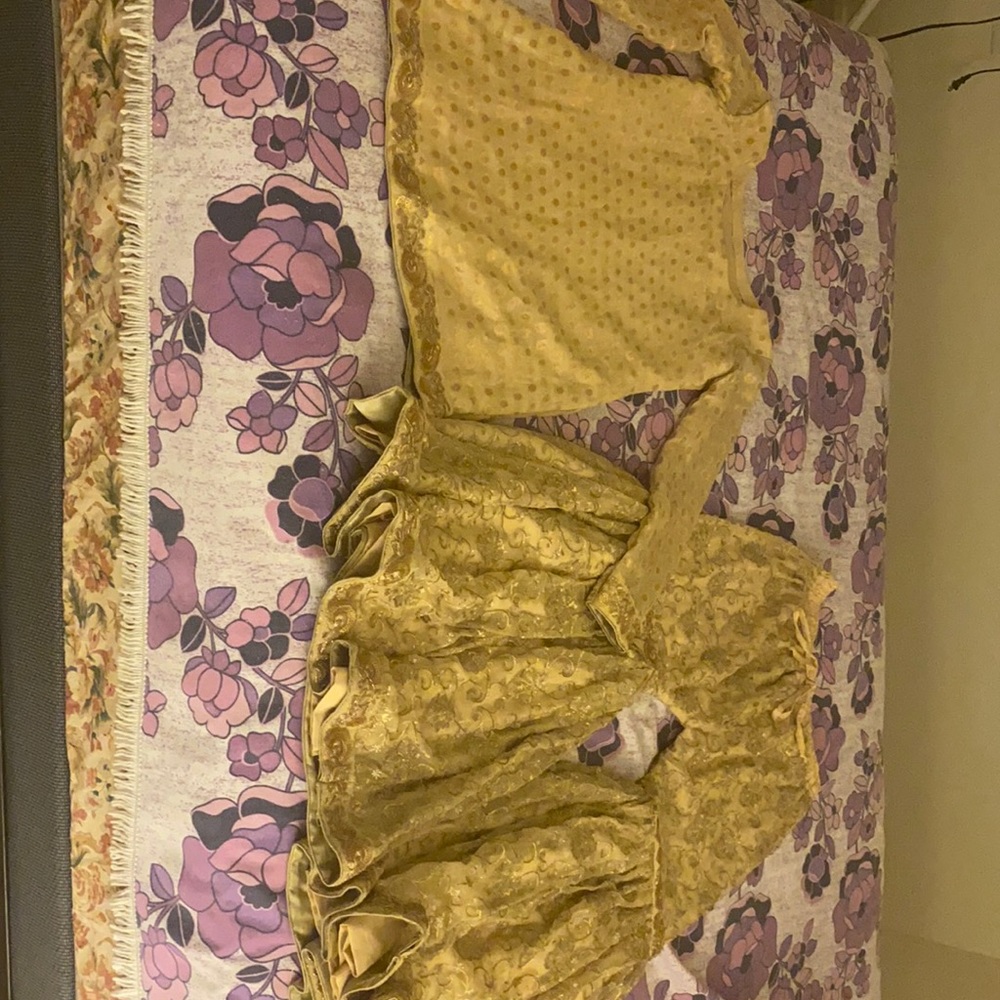 3 piece Gold Gharara Indian Suit